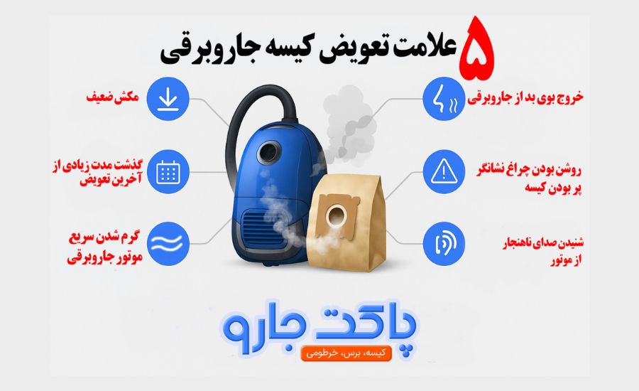 5 علامت تعویض کیسه جاروبرقی